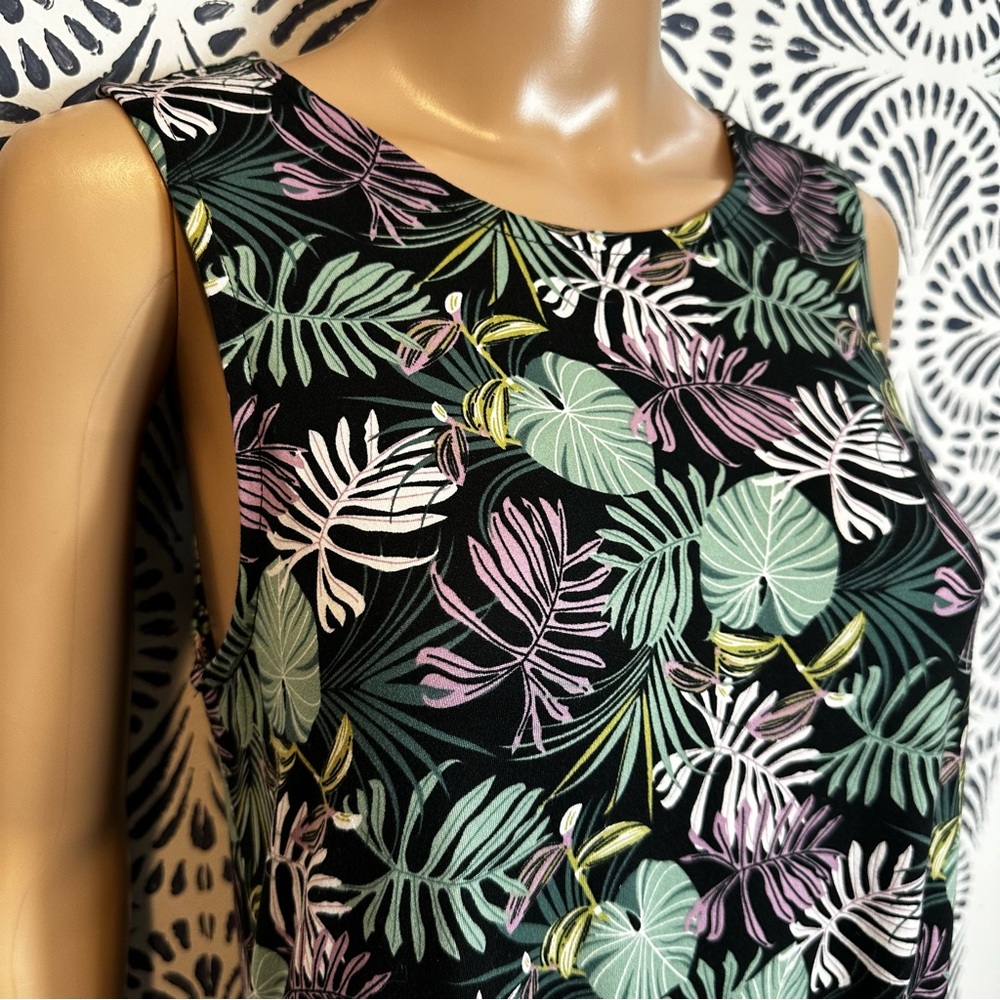 Cynthia Rowley Monstera Jungle Plant Tank Dress With Pockets